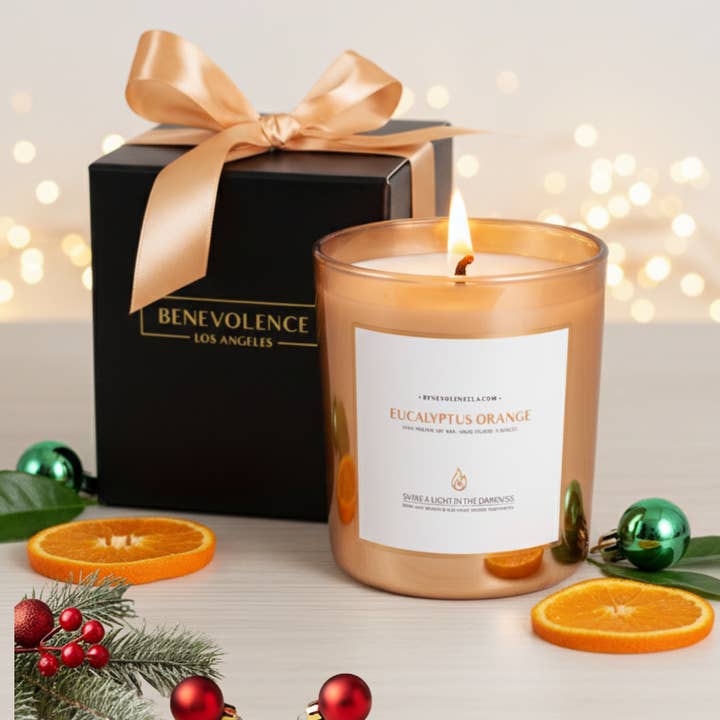 Eucalyptus Orange Gold Signature Candle for wholesale by Benevolence LA