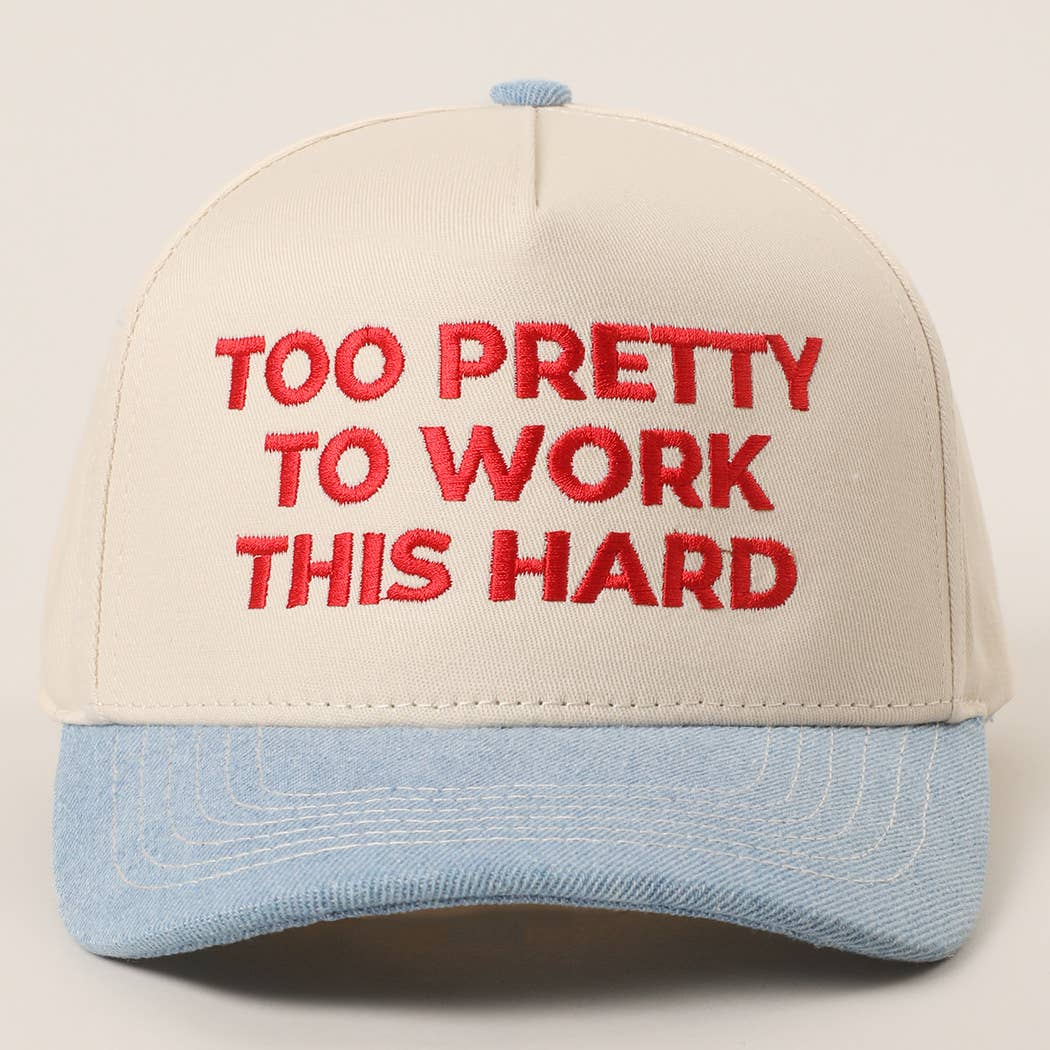 Fashion City - Wholesale Trucker Hat - Women's - TOO PRETTY TO WORK Embroidery Trucker Hat2