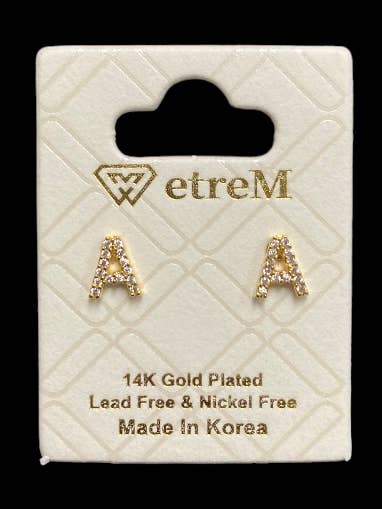 Initial Earrings (Rotating Countertop Display) for wholesale by etreM