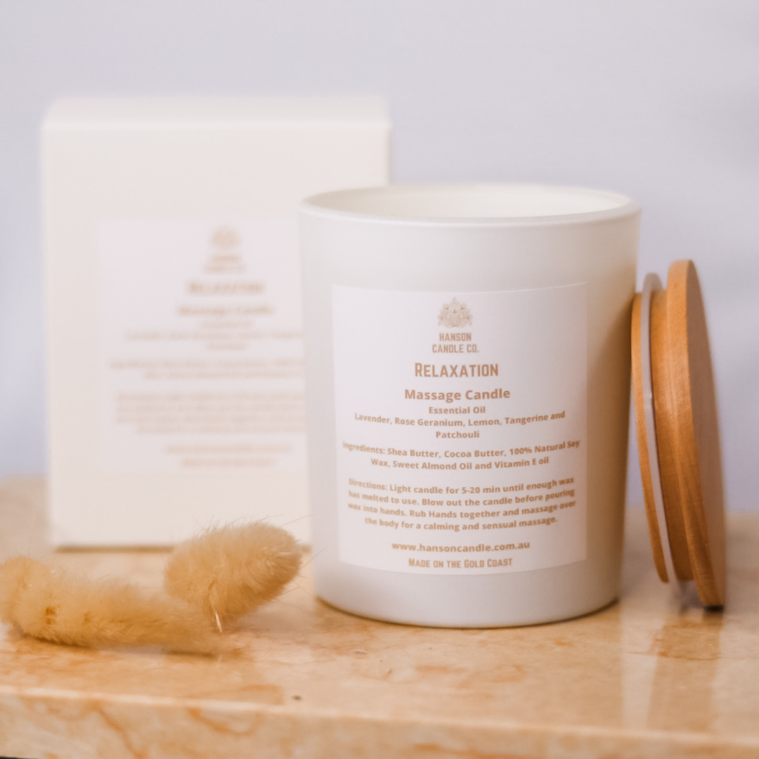 Hanson Candle Co. - Wholesale Jar/Filled Candle - Sensual Massage Candle - White2