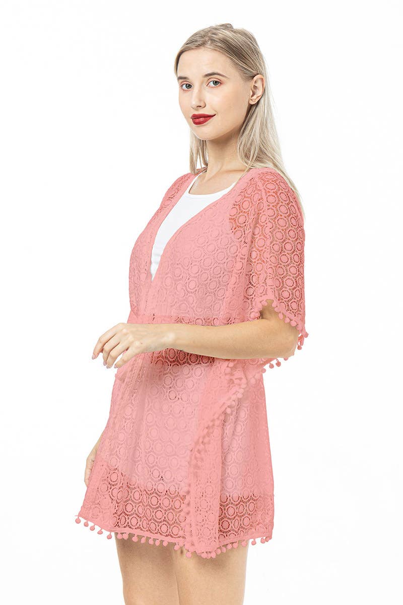 JNC RT (Jen & Co. Outlet) - Wholesale Swim Cover Up - Women's - CU2115 Avalon Fringe Accent Cover-up2