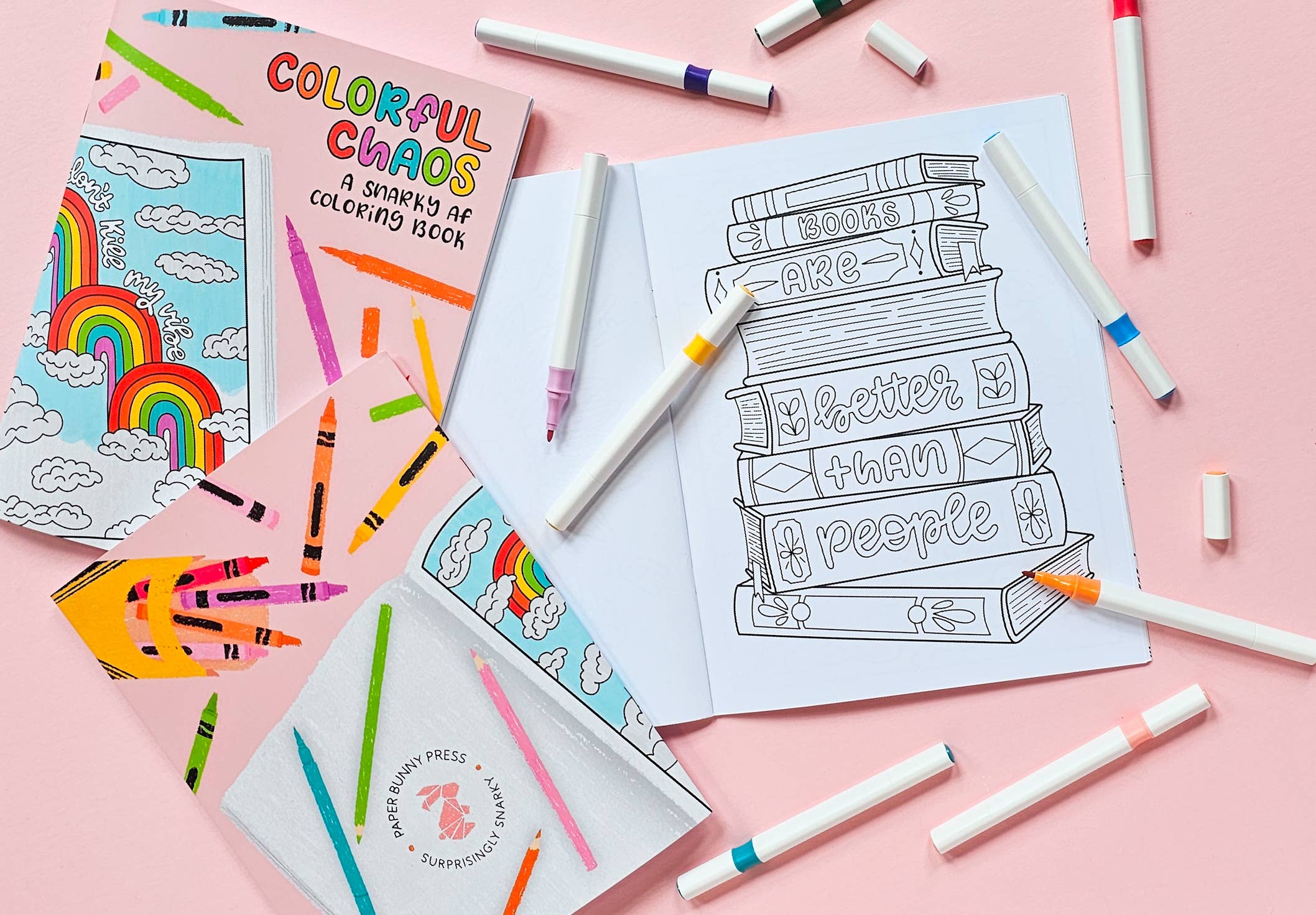 Paper Bunny Press – Livro para colorir - Adulto por atacado – Colorful Chaos - Livro de Colorir para Adultos Snarky2