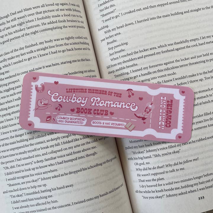 Cowboy Romance Book Club gelamineerde bladwijzer voor wholesale door bookshopbykendra
