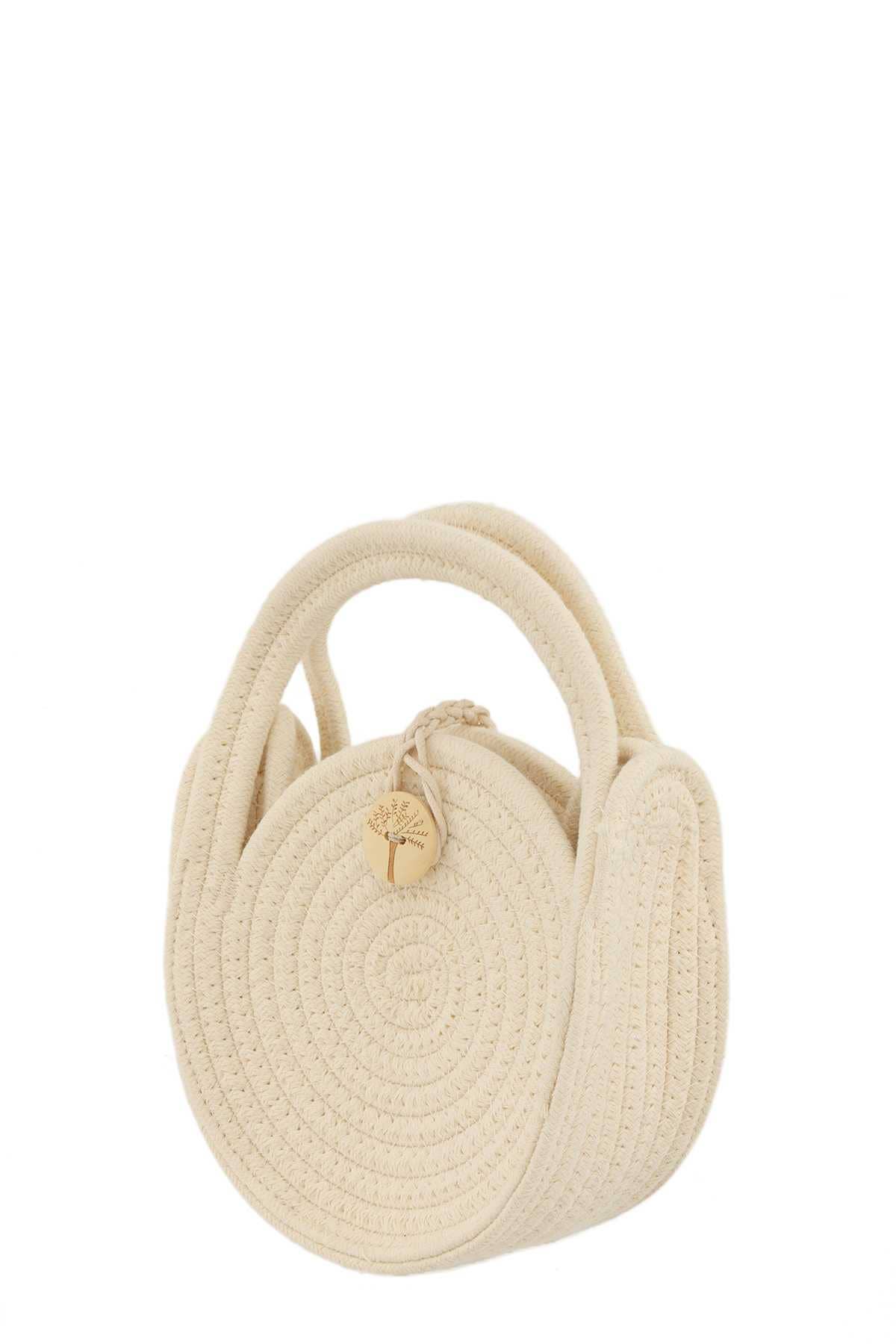 Elfenben RUND FORM OG HÅNDTAG CROSSBODY TASKE BA2129 for engroshandel på Faire1