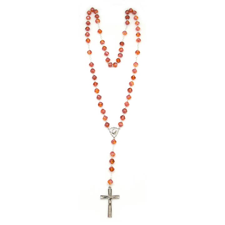 JABLONEX - Wholesale Prayer Beads Necklace - Orange bicones Rosary4