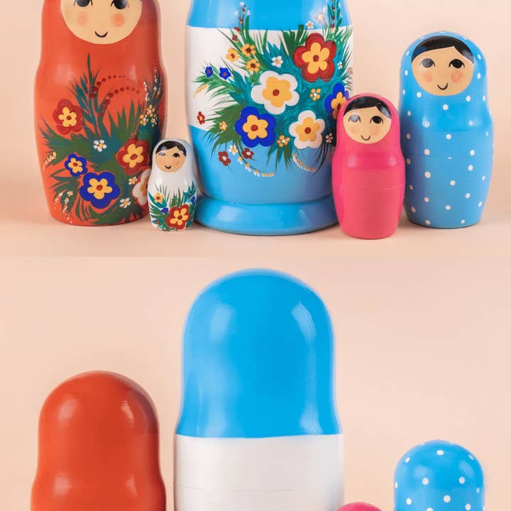 Firebird - Wholesale Pop - Kinderen - Wild Flowers Matroesjka poppen set van 3 of 5 stuks3