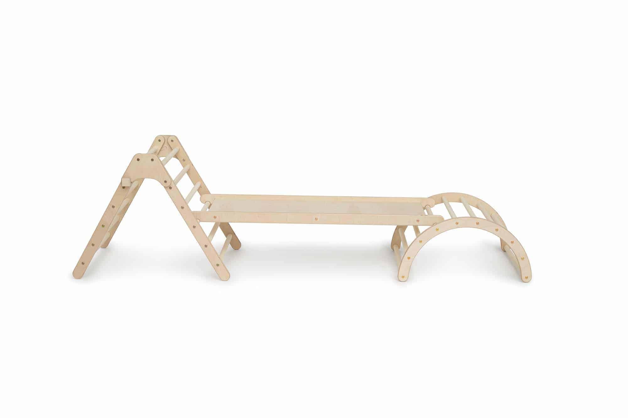 Kletterling - Vendita all'ingrosso Giocattolo in legno - Bambini - Set koalaling - triangolo da arrampicata (70 cm) con scivolo e fiocco11