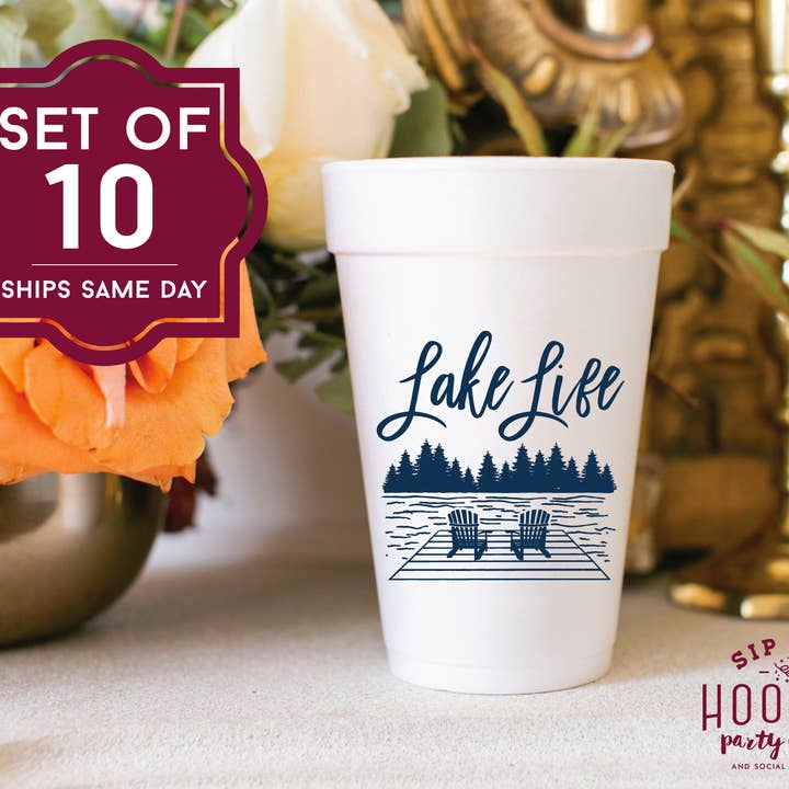Lake Life Chairs Summer Foam Cups - Summer for wholesale by Sip Hip Hooray