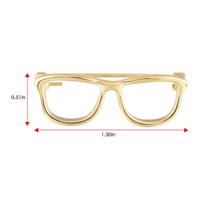 AK Brand - Vente Broches - Broche en forme de lunettes de nerdy rectangle de couleur argent12
