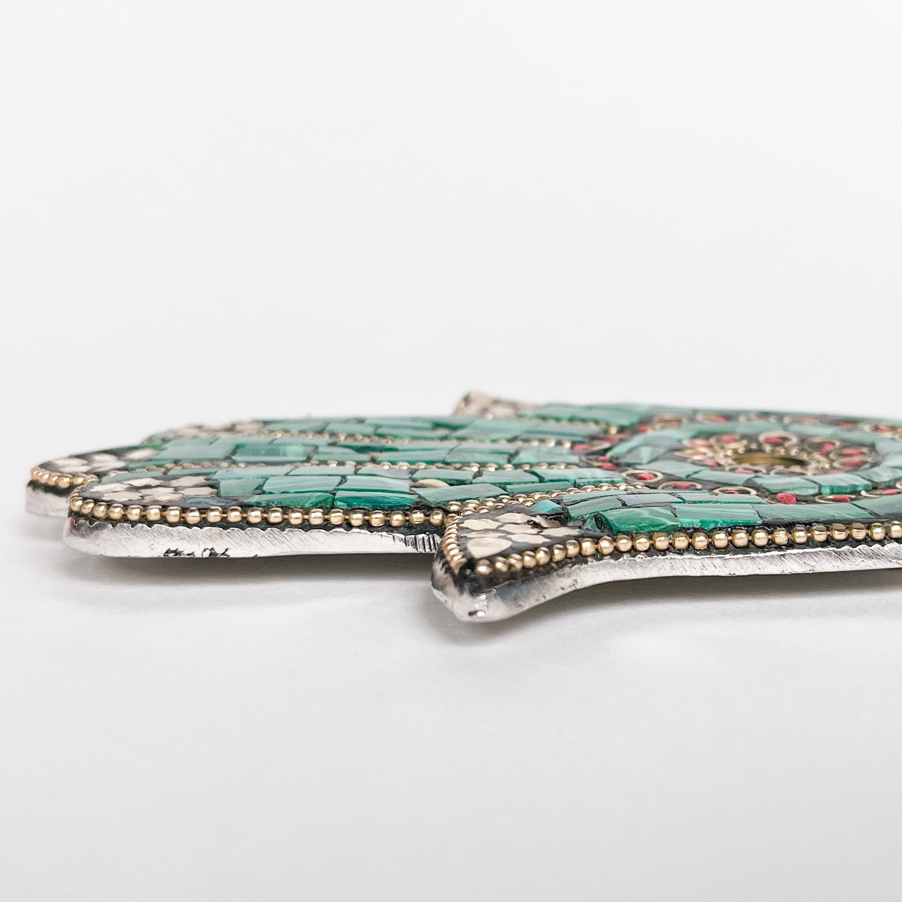 Artschatz LLC – wholesale Rökelsehållare – Grön Hamsa-hand Rökelsehållare för pinnar och koner2