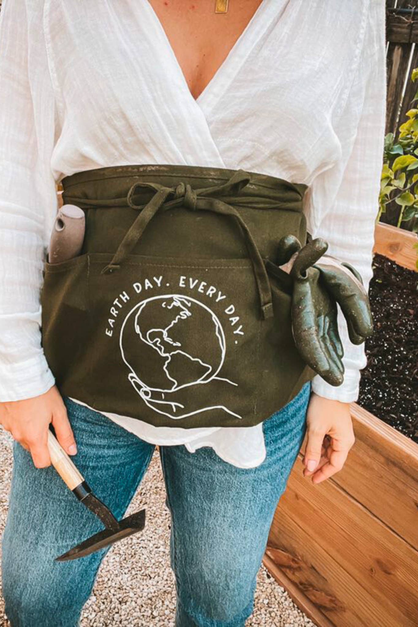 Nature Supply Co - Wholesale Apron - Earth Day Every Day Garden Waist Apron | Gardener Gift