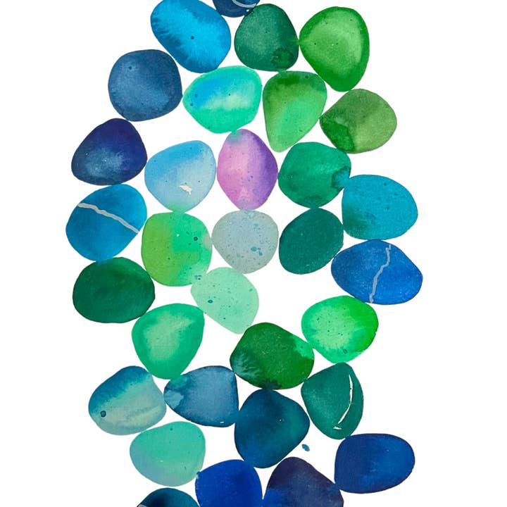 Sea Glass I / Fine Art Print for wholesale by Kristin F. Simmons Watercolors
