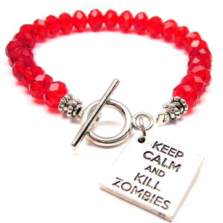 Holde roen og dræbe zombier Crystal Beaded Toggle armbånd for engroshandel hos Chubby Chico Charms