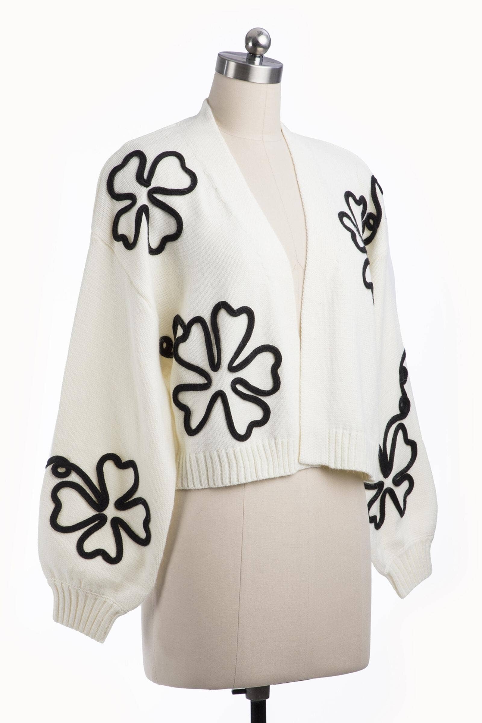 SAACHI – Engroshandel Cardigan - Dame – Beskåret Blomstret Squiggle Cardigan16