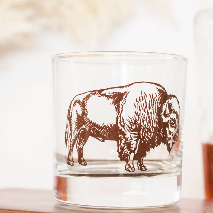 Counter Couture - Wholesale Cocktail/Liquor Glass - Bison Rocks Glass – 11 oz Dishwasher Safe Whiskey Glass6