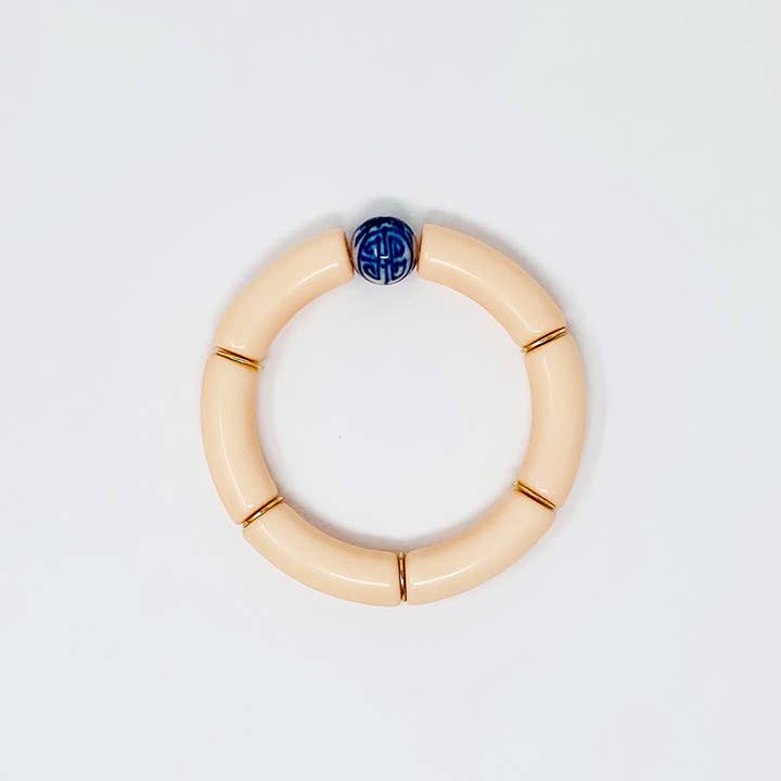 Fornash - Venta al por mayor Pulsera de cuentas - Pulsera de tubo acrílico de bambú azul de China