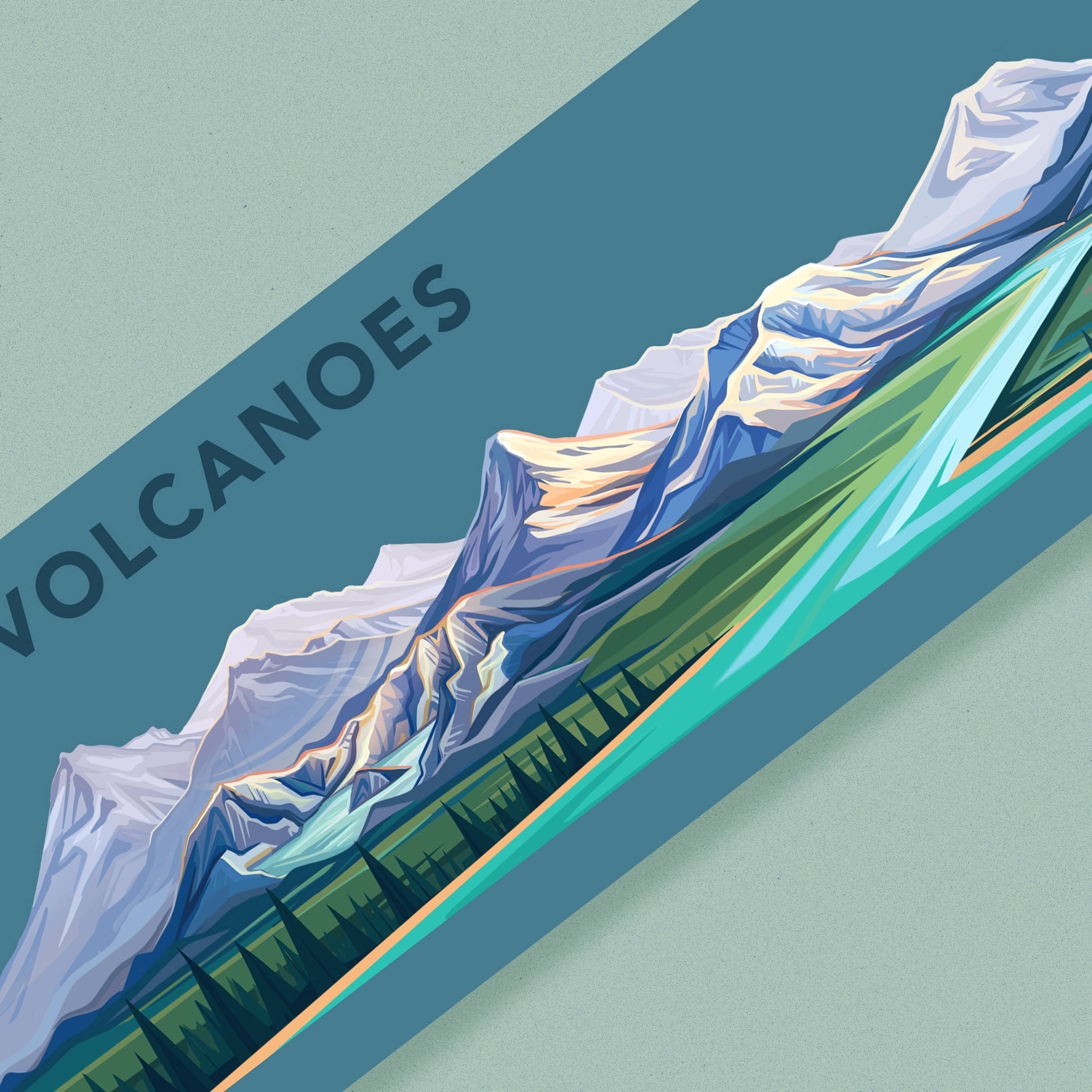 Hydrascape Stickers - Wholesale Sticker - Cascade Volcanoes Miniscape Sticker1
