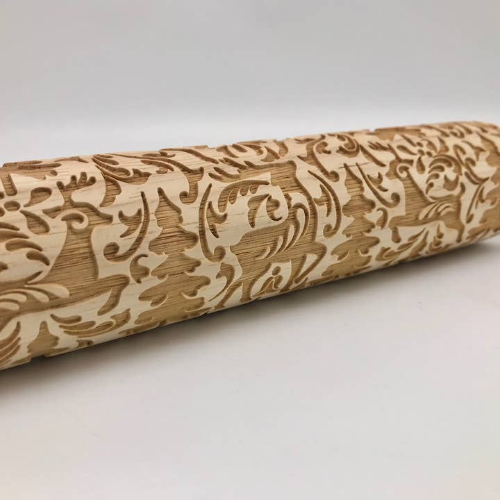 Embossed Prancing Reindeer Rolling Pin – Pottery for wholesale by Sweet Rolling Pins