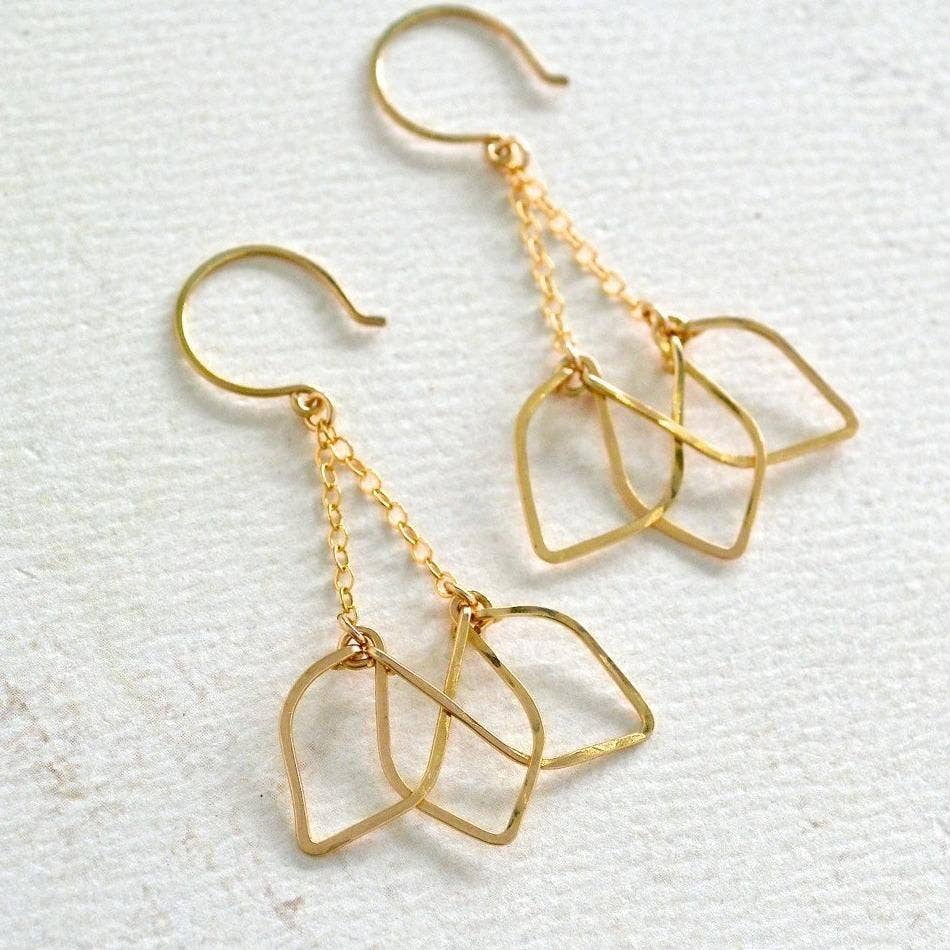 Foamy Wader - Wholesale Dangle Earrings - Lotus Earrings - blooming lotus silhouette dangle earrings4