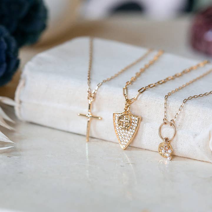 The Gilded Witch - Wholesale Pendant/Charm Necklace - La Croix "The Cross" Necklace: French Gothic Gold Filled5