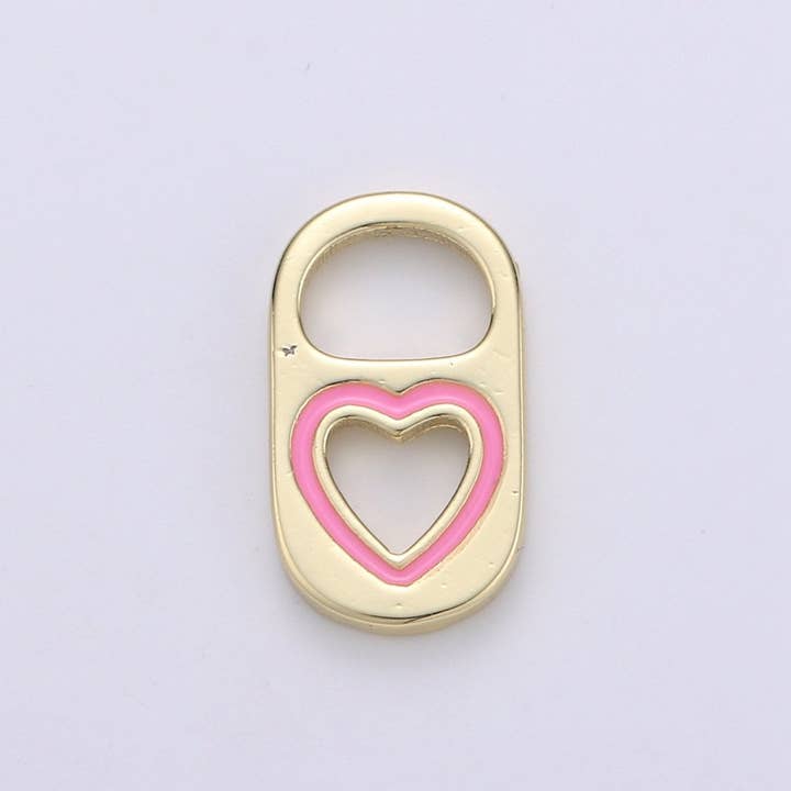 Aim Eternal - Wholesale Individual Charm/Pendant - 14K Gold Filled Soda Tab, Soda Pull Tab, Kawaii Heart Tab Pendant Charm For Bracelet Necklace Wholesale Charm Jewelry Making Craft SuppliesC-494~C-496