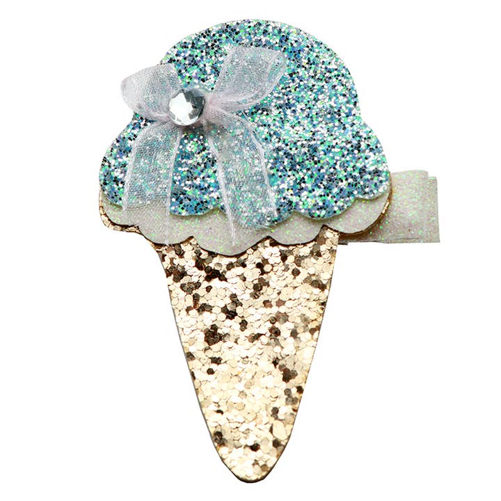 Sparkle Sisters by Couture Clips – Clips para cabelo - Criança por atacado – Glitter Fun Ice Cream Cones grampos de cabelo