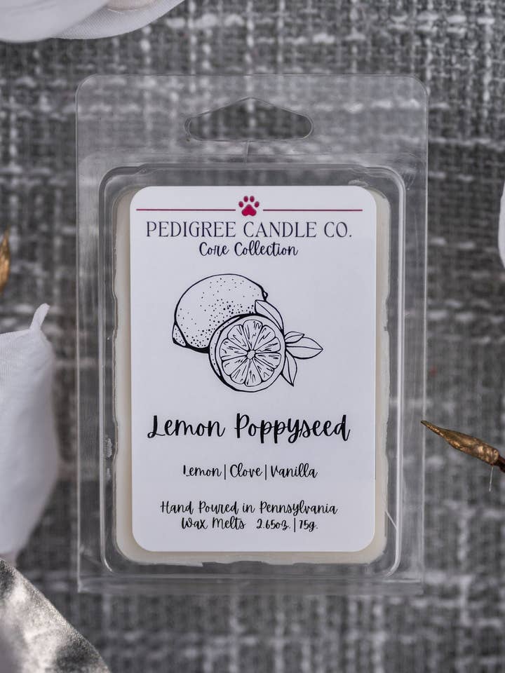 Lemon Poppyseed Wax Melts for wholesale by Pedigree Candle Co.