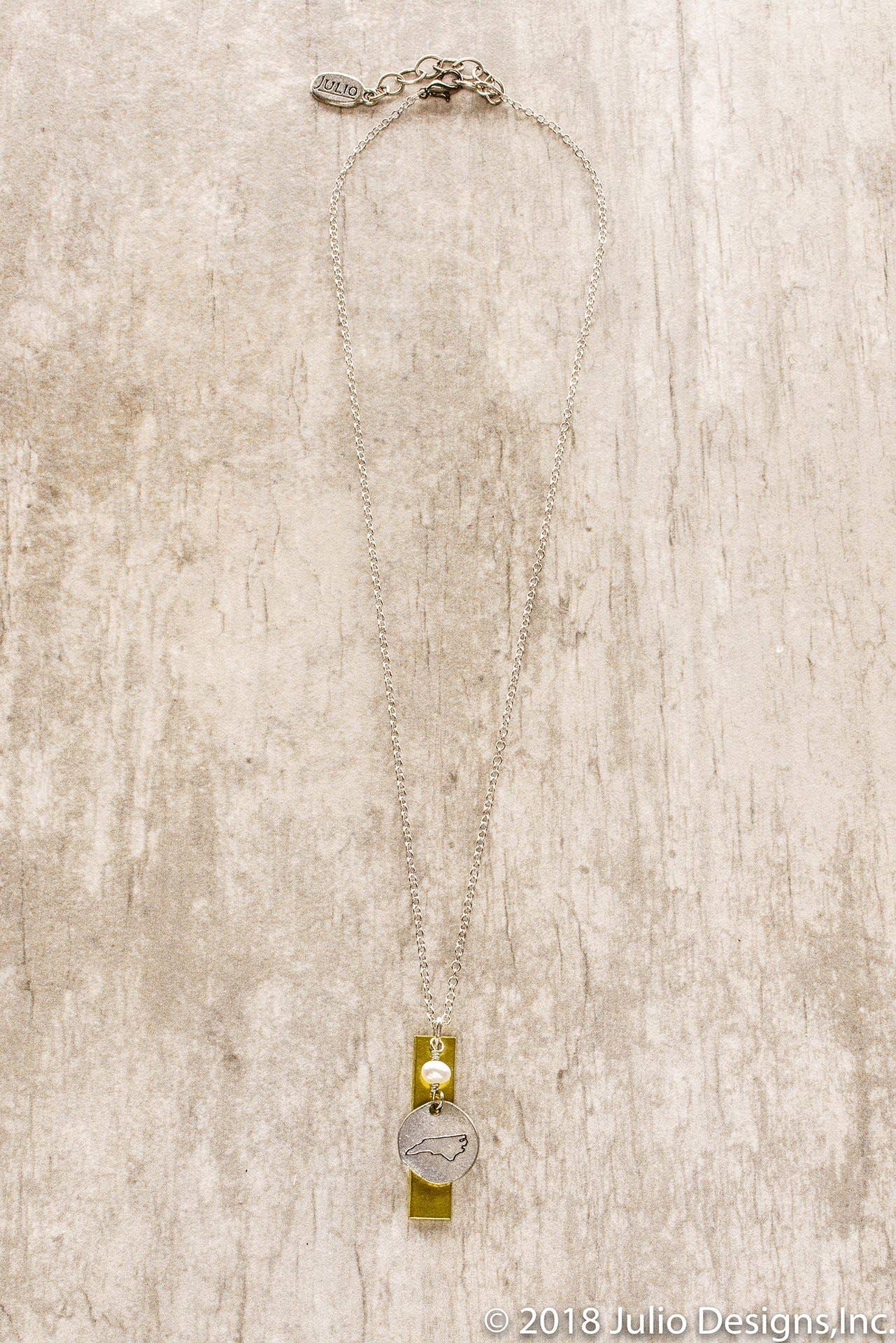 Julio Designs - Wholesale Pendant/Charm Necklace - Landmark State Stamped Necklace Packaged in Glass Jar3