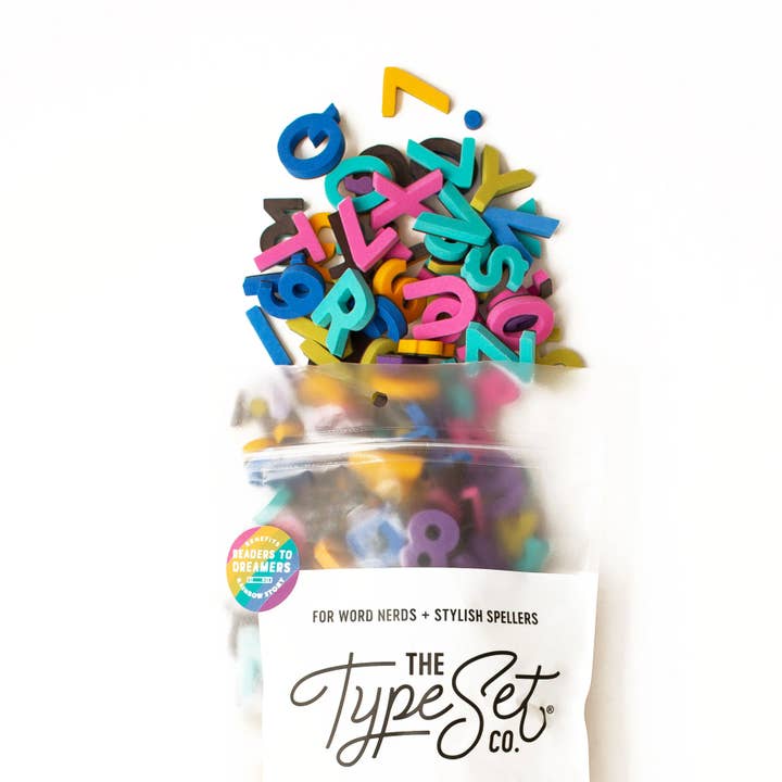 1" 200pc Rainbow Story Magnetic Letters for wholesale by The Type Set Co.