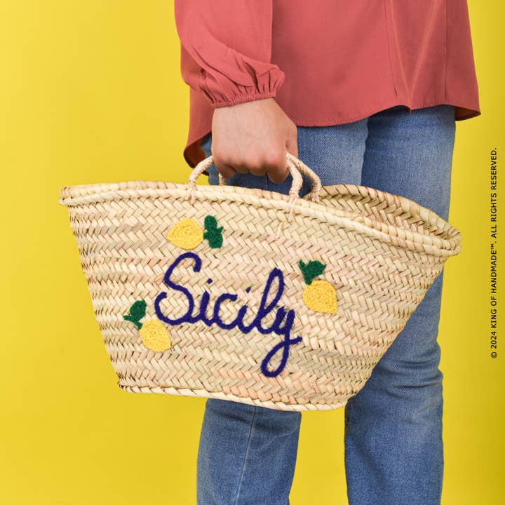 King Of Handmade – Großhandel Strandtaschen – Strandtasche — Eleganter geflochtener Korb — Lebendiger Sommer 1