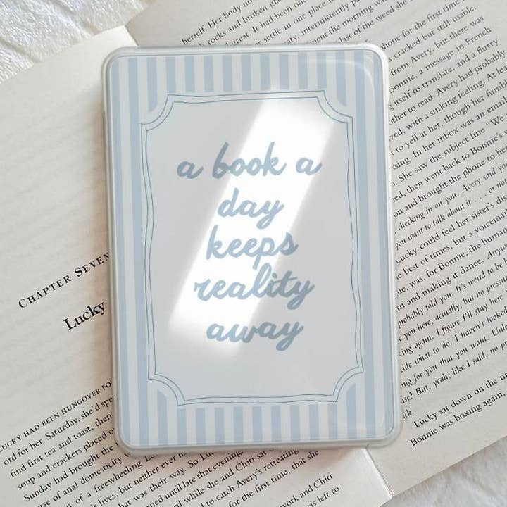 A book a day keeps reality away Kindle insert for wholesale by Romantasy Designs