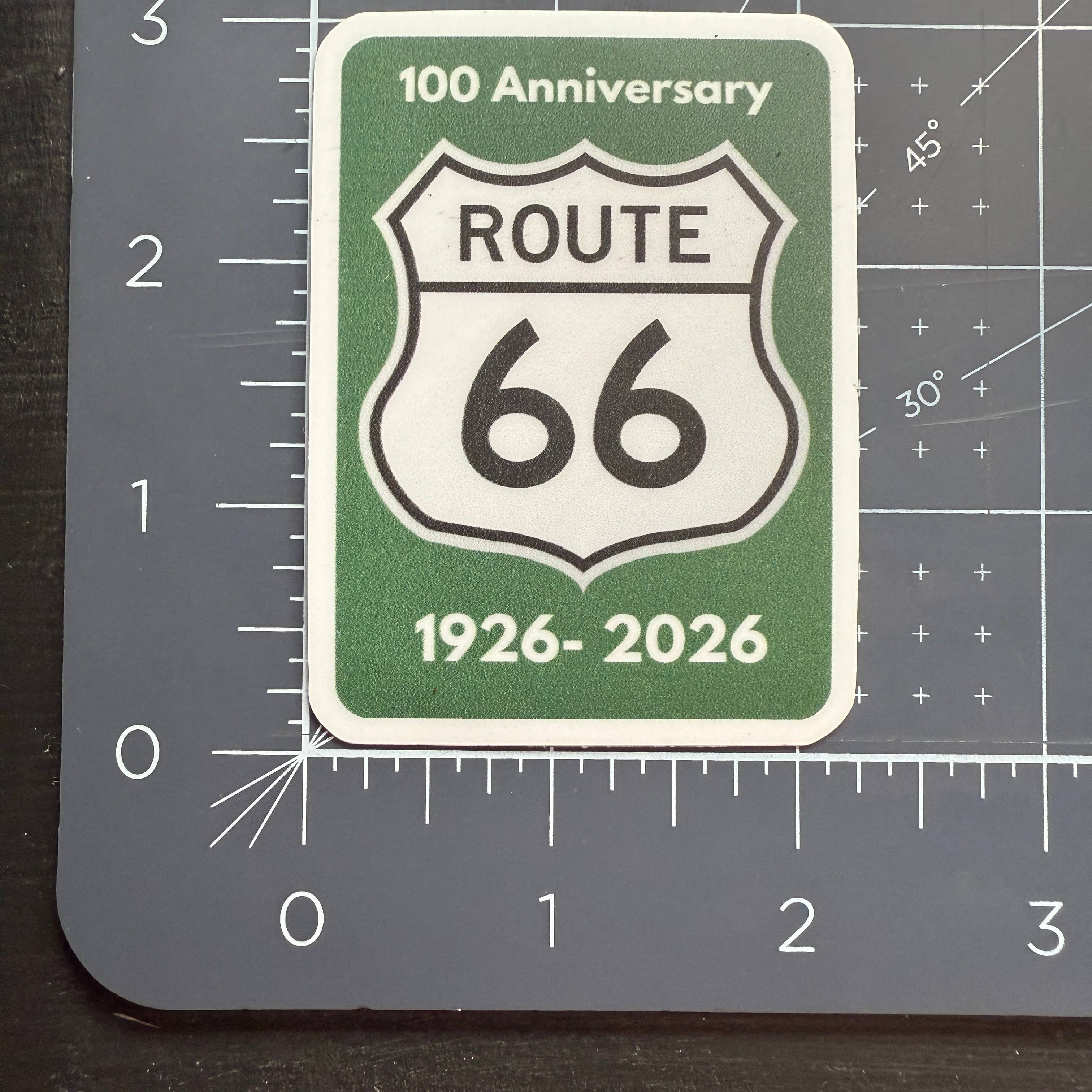 National Parks and Beyond - Wholesale Sticker - 100 Anniversary of Route 66 Highway Sign - 3" Vinyl Sticker3