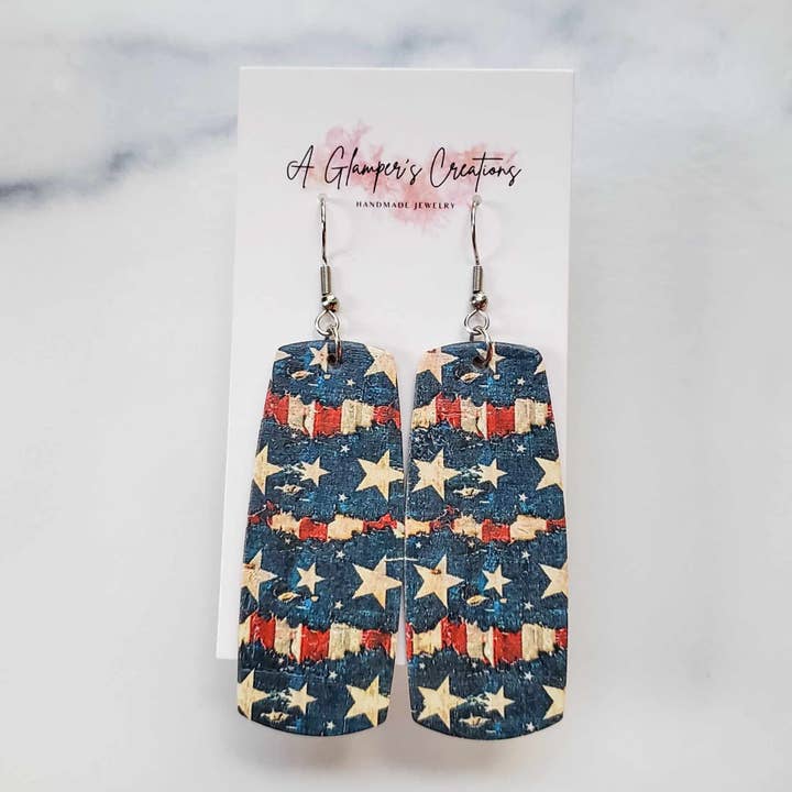 Stars & Stripes Patriotic Bar læderøreringe for engroshandel hos A Glamper's Creations LLC