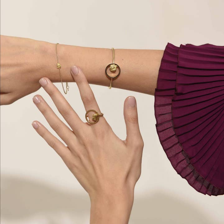 Makal – wholesale Charm/dangle bracelet – Earth Bracelet with Gold Nugget Charm1