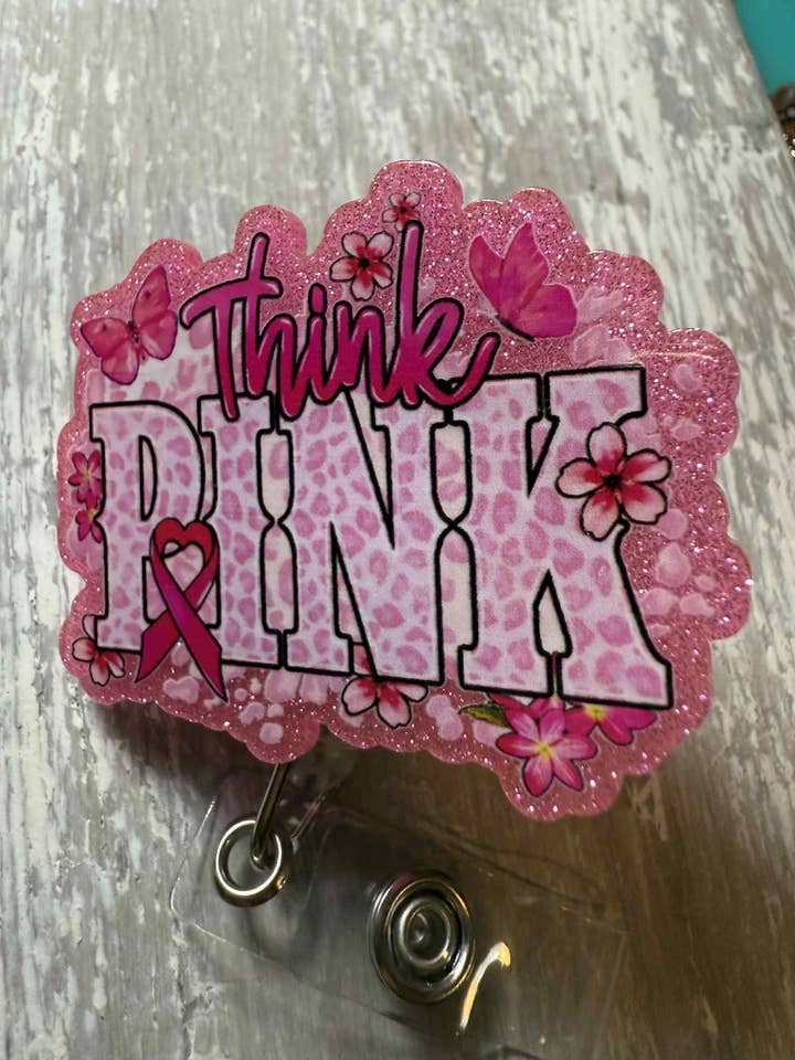 Badge ReeL Pensez Rose pour la vente par The Wild Poppy