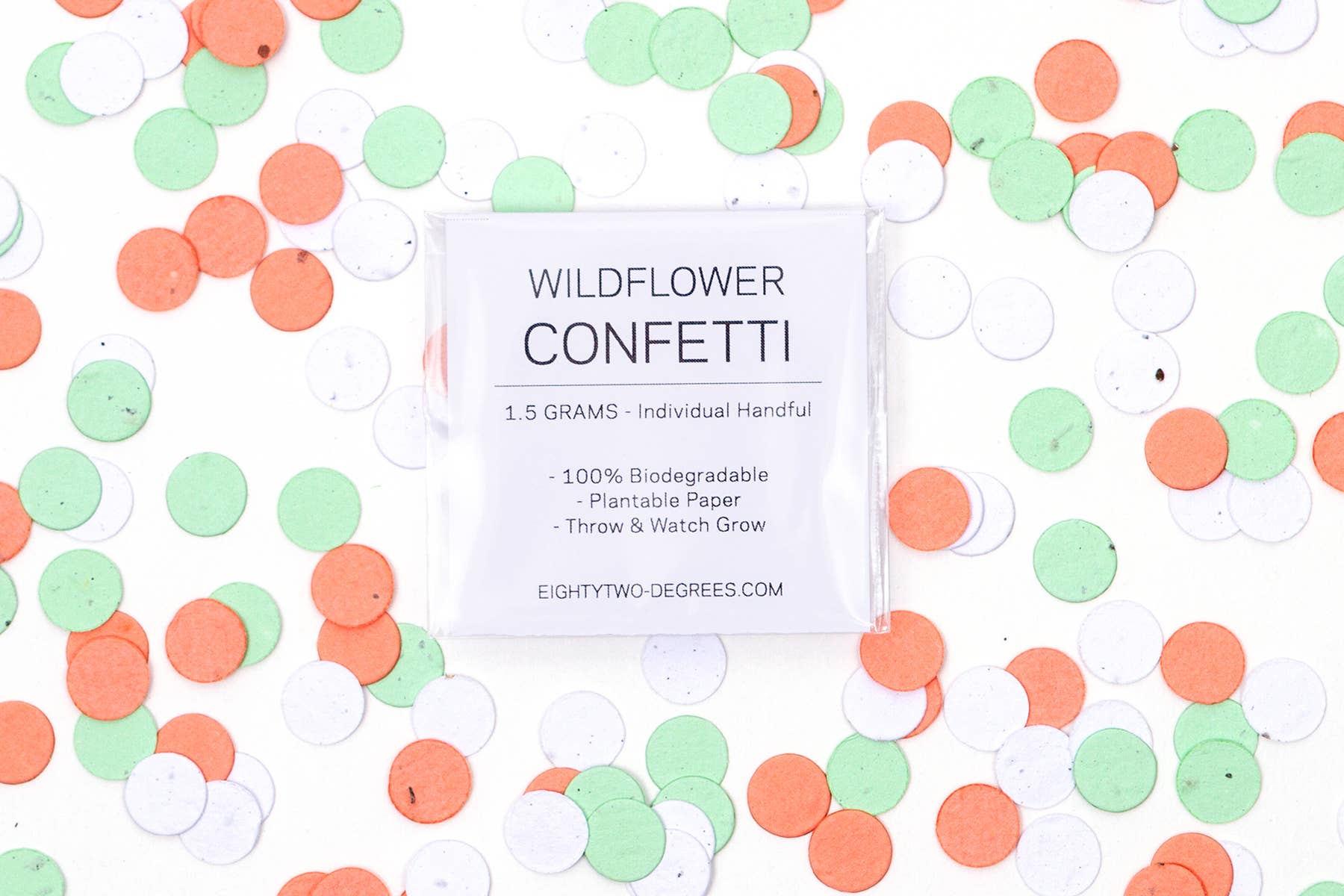 Studio 82° – Großhandel Konfetti – Mini-Konfetti mit Wildblumenkernen, Frost/Koralle/Minze