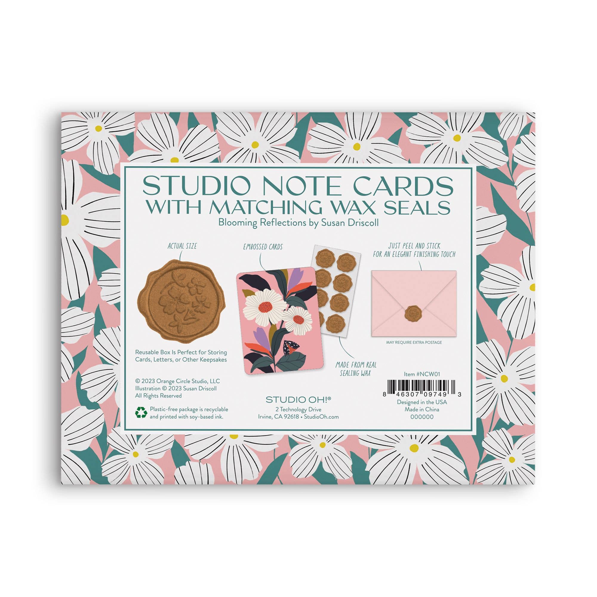 Studio Oh! - Wholesale Stationery/Notecard Set - Blossoming Reflections Note Cards with Matching Wax Seals5
