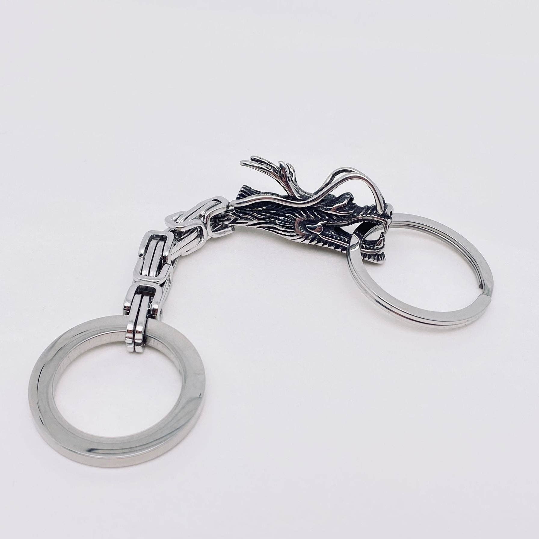 Mio Queena – Großhandel Schlüsselanhänger – Unisex – Drachenkopf-Schlüsselanhänger aus Edelstahl - MJ2