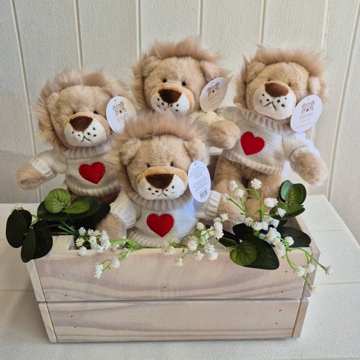 Petite Vous Nelson the Lion Mini Toy with Love Heart Jumper for wholesale by PETITE VOUS