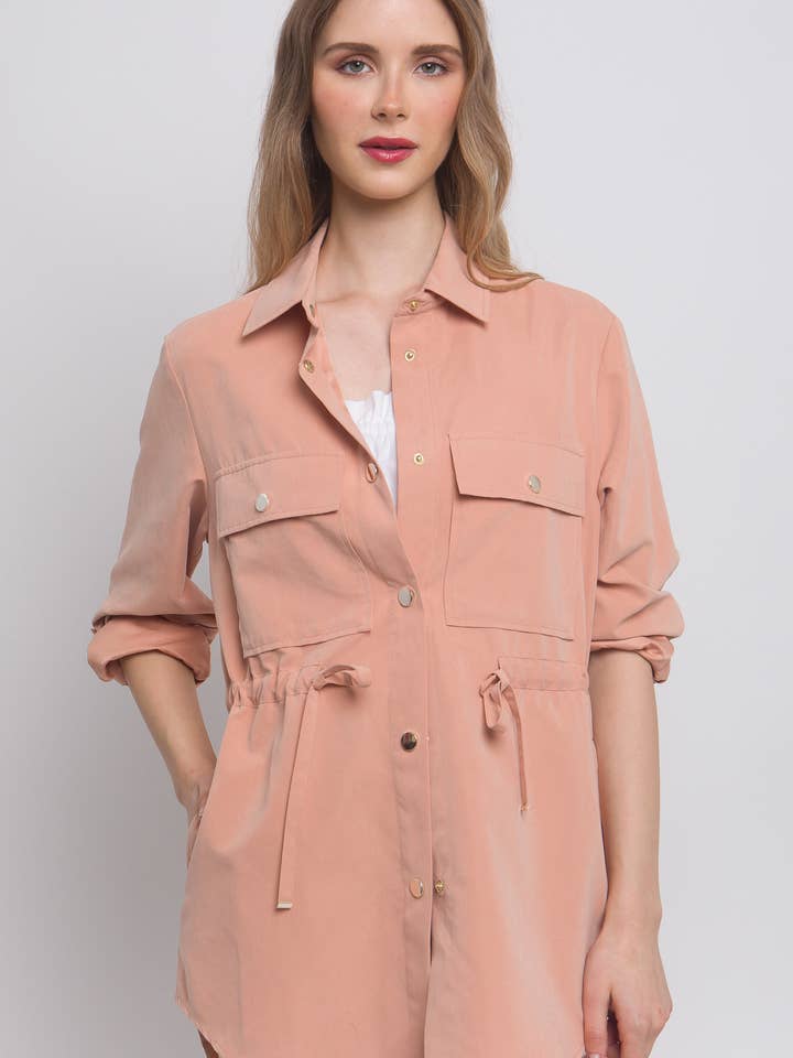 Long Sleeve Button Down Jacket for wholesale by Pink Irene Wholesale