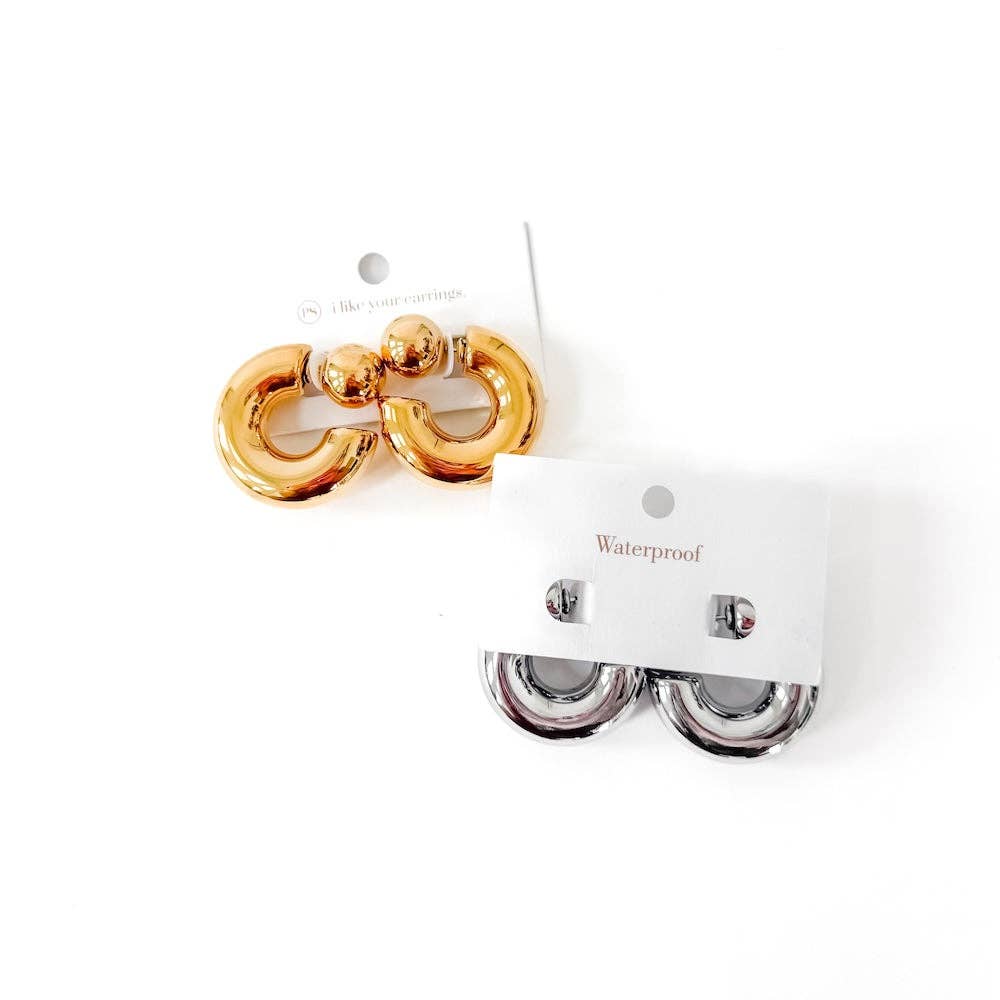 Pretty Simple - Wholesale Hoop Earrings - Caroline Reversible Hoop Earrings - WATERPROOF2