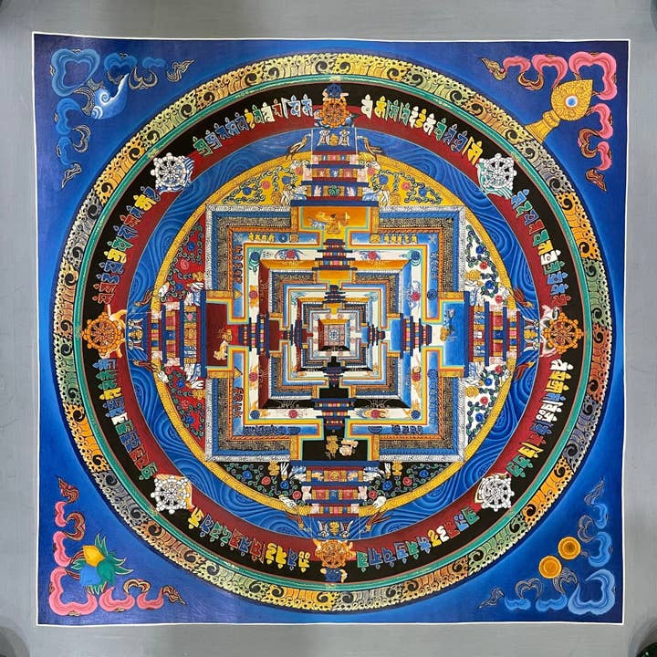 Pintura Thangka Tibetana do Mandala Kalachakra por atacado de Art Of Tibet