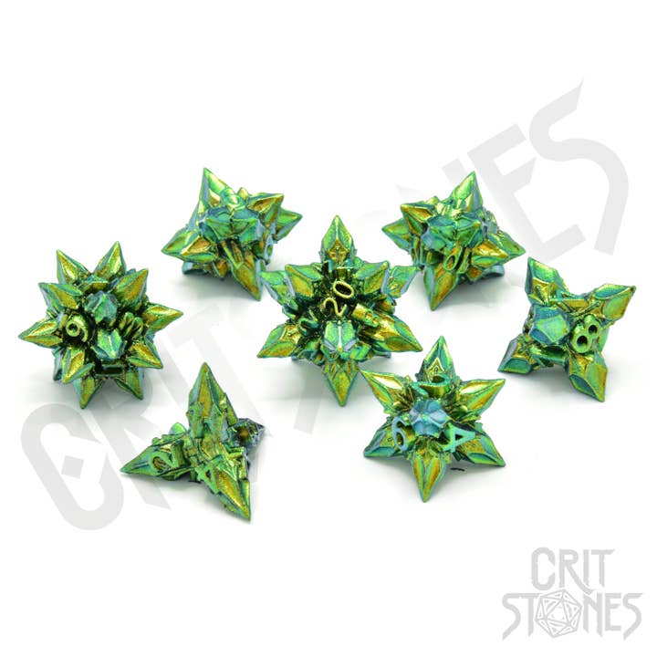 Unholy Bane Metal RPG Dice Set for wholesale by GlassStaff