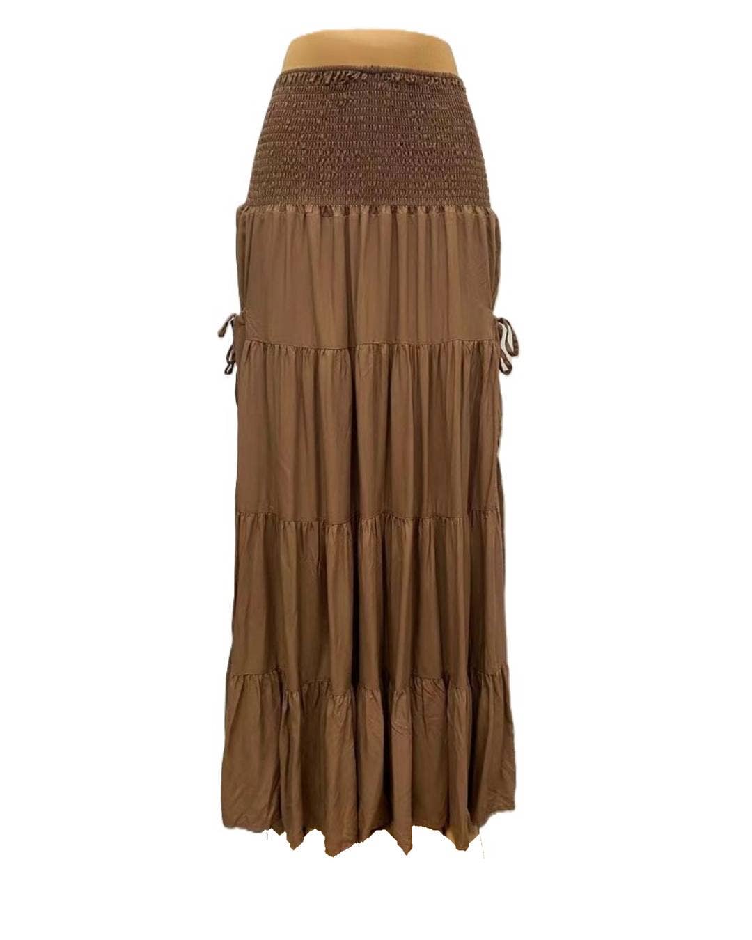 Rosa Clothing - Wholesale Skirt - Women's - Bohemian Loose Plain Pockets Wrap Skirts0