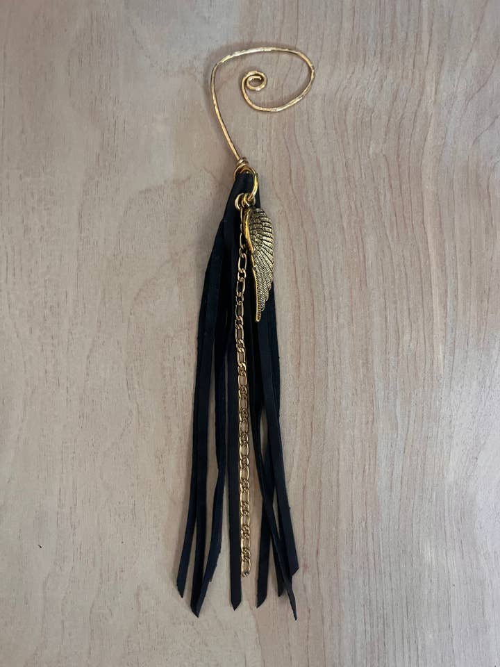 "Angels On Earth" Signature Ear Cuff ~ Black & Gold for wholesale by ONYX xoxo