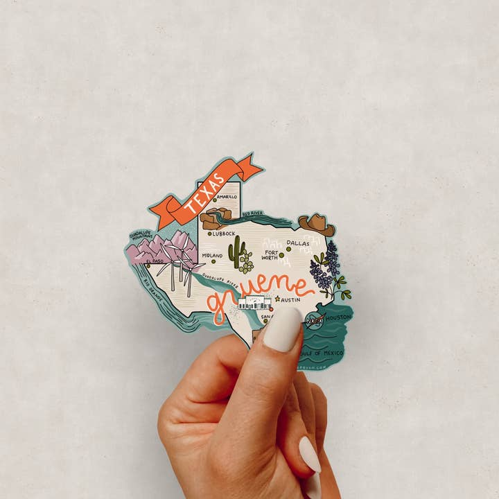 Liza Proch - Wholesale Sticker - Gruene Map Vinyl Sticker