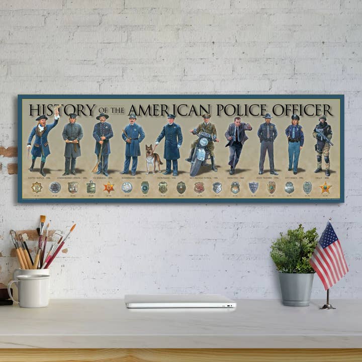 History America - Wholesale Art Print - History of the American Police Officer - Unframed 11 ¾" x 36"1