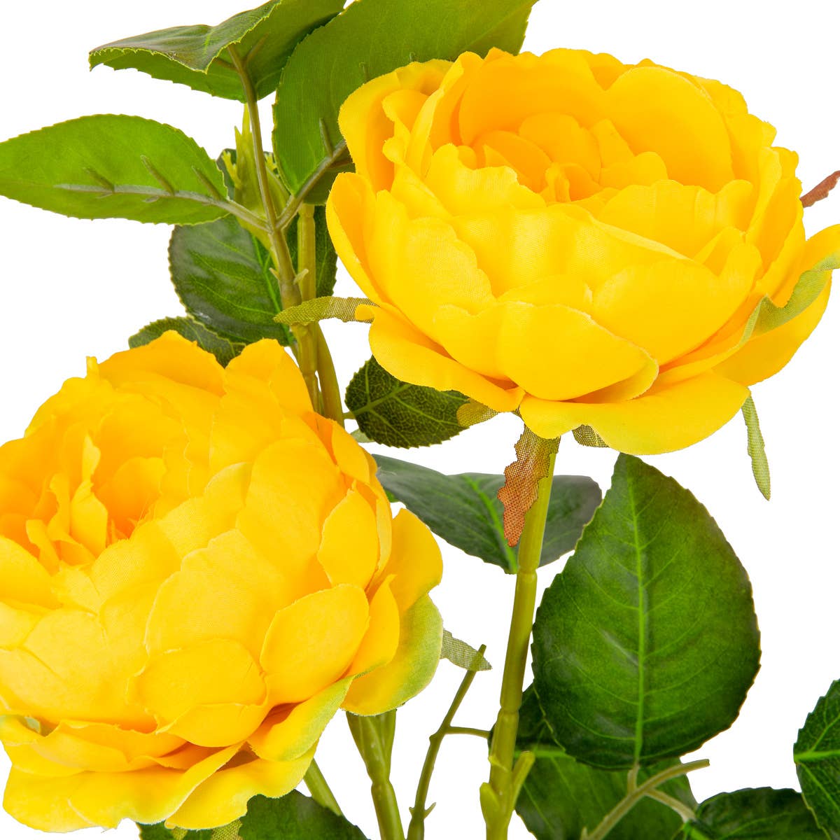 Eleganza Floral – wholesale Artificial flowers – 70cm Rose Spray x 3 Yellow1