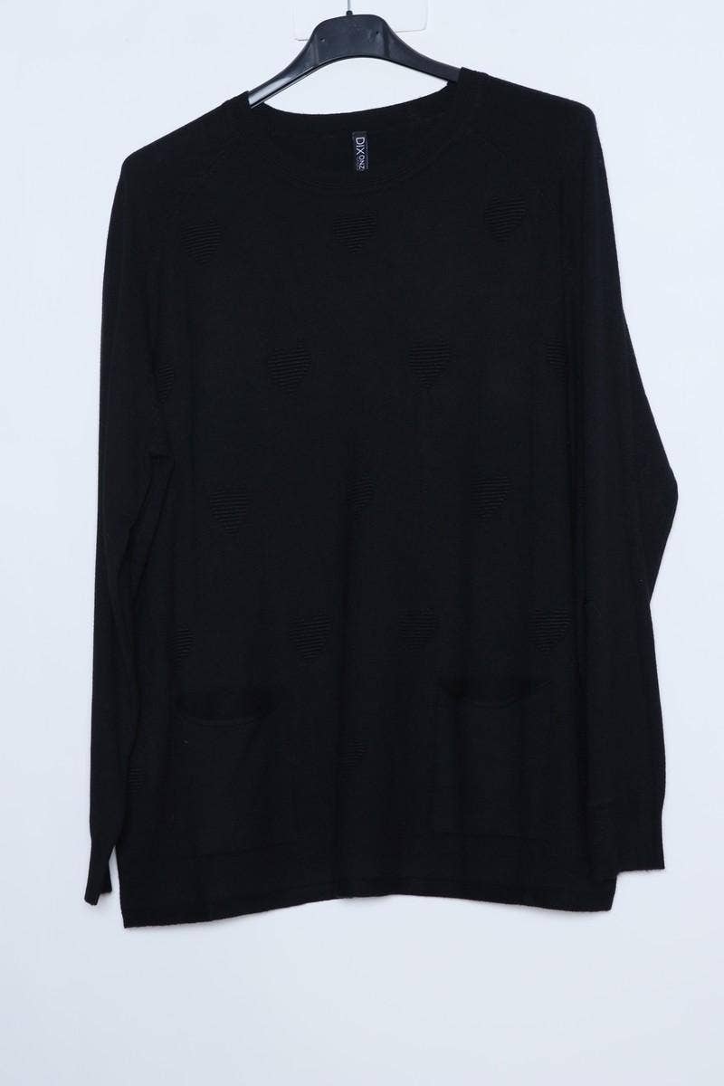 DIX-ONZE - Vendita all'ingrosso Maglia larga - Donna - Maglione Oversize con Motivo a Cuore Integrato – Stile Accogliente4