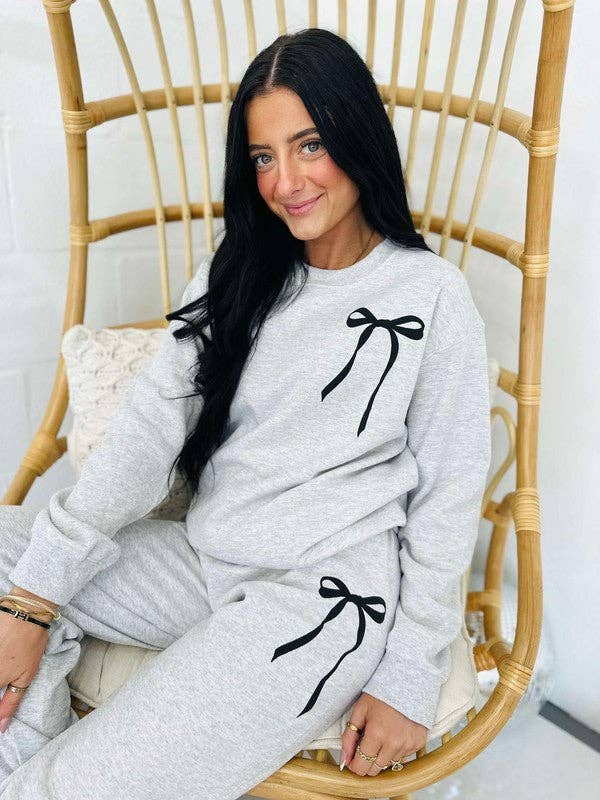 ASKE GRÅ Pocket size sweatshirt med puff sløjfe for engroshandel på Faire